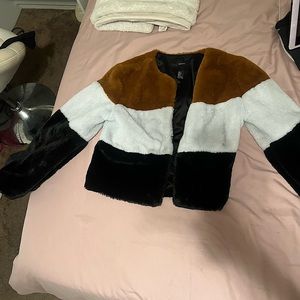 Cropped Faux Fur Coat